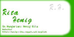 rita henig business card